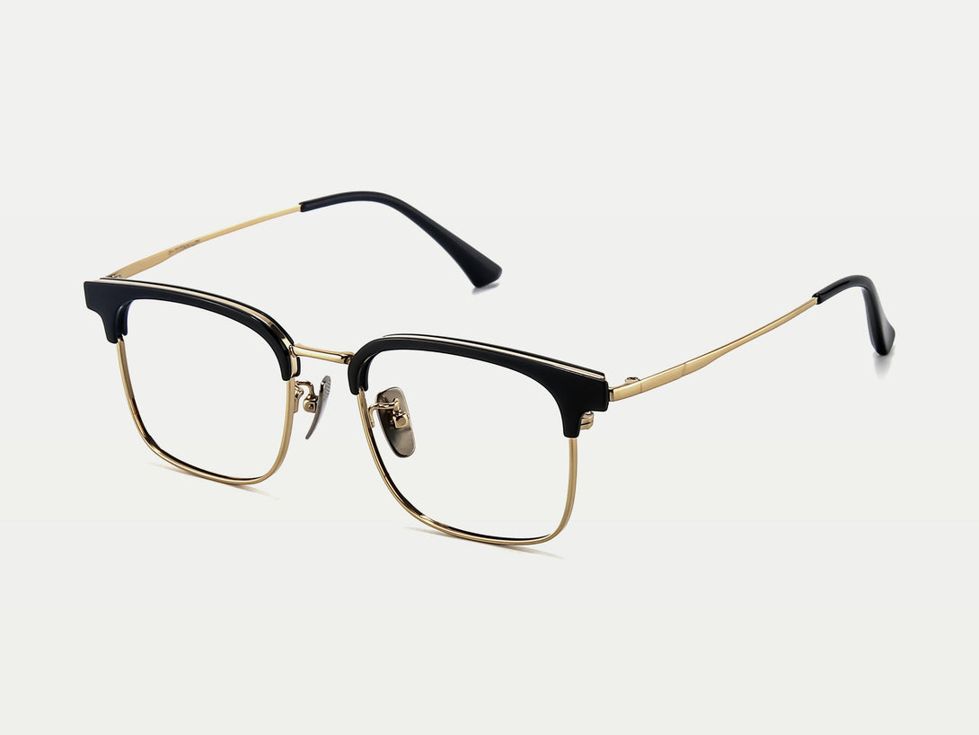 Edward | Leisure Acetate Browline And Titanium Wire Eyeglasses