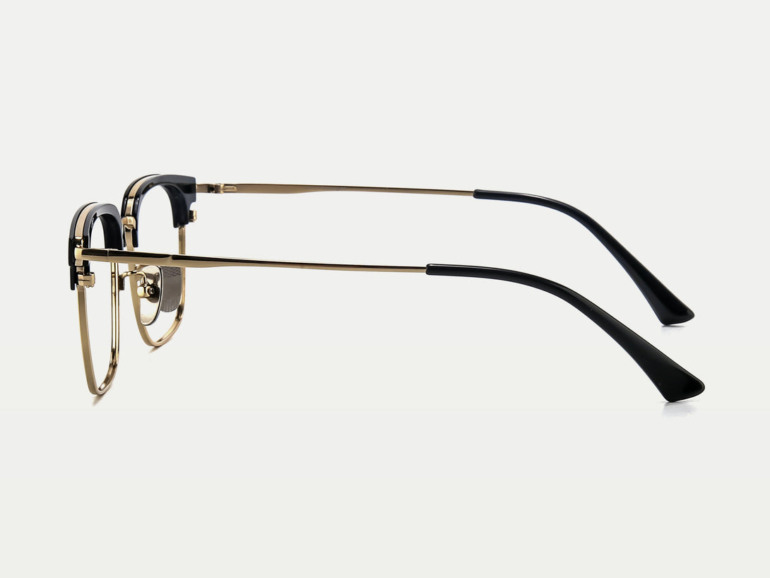 Edward | Leisure Acetate Browline And Titanium Wire Eyeglasses