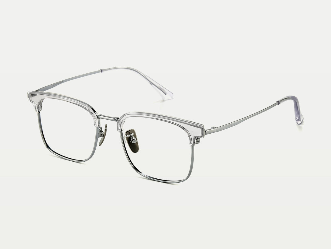 Edward | Leisure Acetate Browline And Titanium Wire Eyeglasses