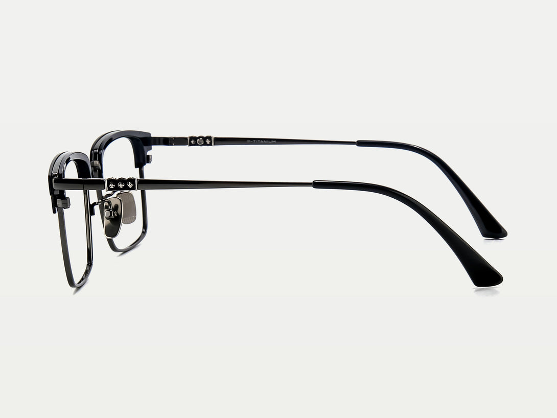 Dave | Leisure Acetate Browline And Titanium Eyeglasses