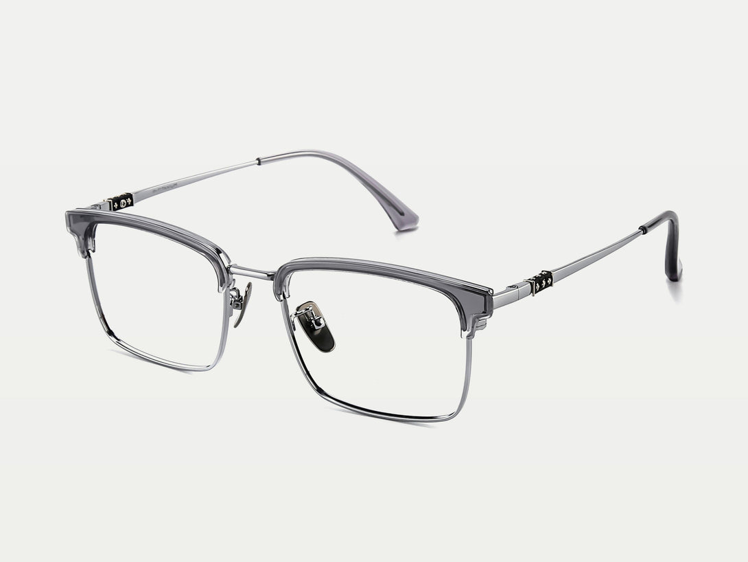 Dave | Leisure Acetate Browline And Titanium Eyeglasses