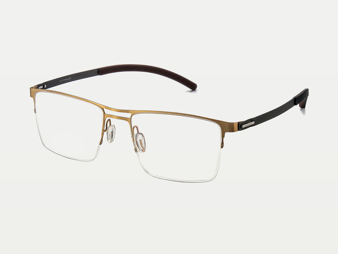 Cedric | Classic Superlight Semi-rimless Double Bridge Titanium Eyeglasses