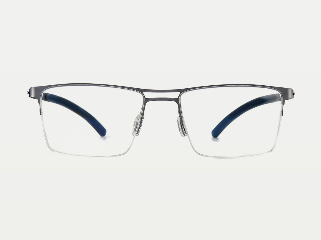 Cedric | Classic Superlight Semi-rimless Double Bridge Titanium Eyeglasses