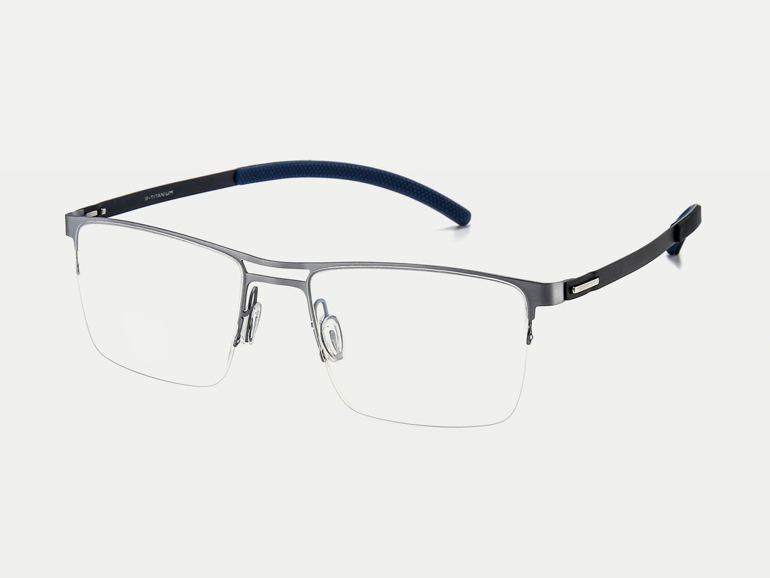 Cedric | Classic Superlight Semi-rimless Double Bridge Titanium Eyeglasses