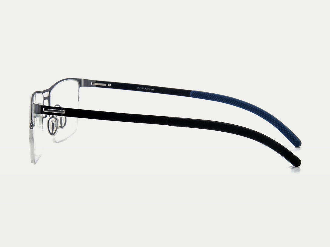 Cedric | Classic Superlight Semi-rimless Double Bridge Titanium Eyeglasses