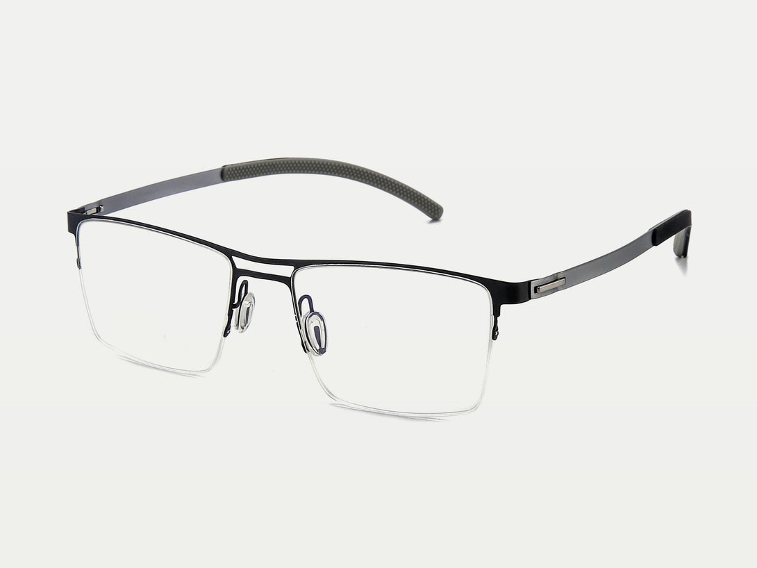 Cedric | Classic Superlight Semi-rimless Double Bridge Titanium Eyeglasses