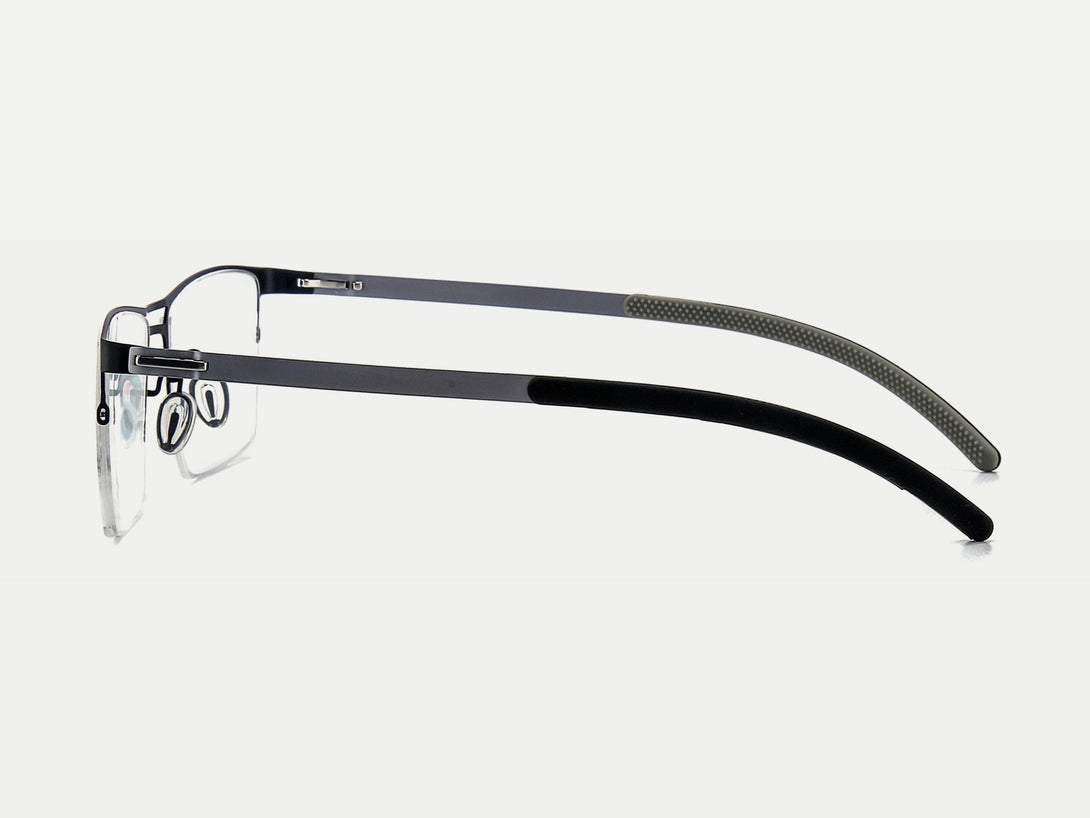 Cedric | Classic Superlight Semi-rimless Double Bridge Titanium Eyeglasses