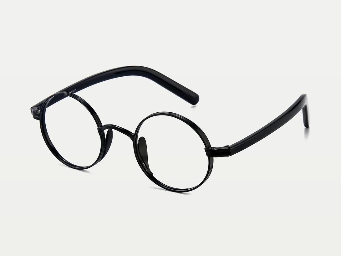 Kaleb | Unique Retro-Vintage Round Titanium And Acetate Eyeglasses