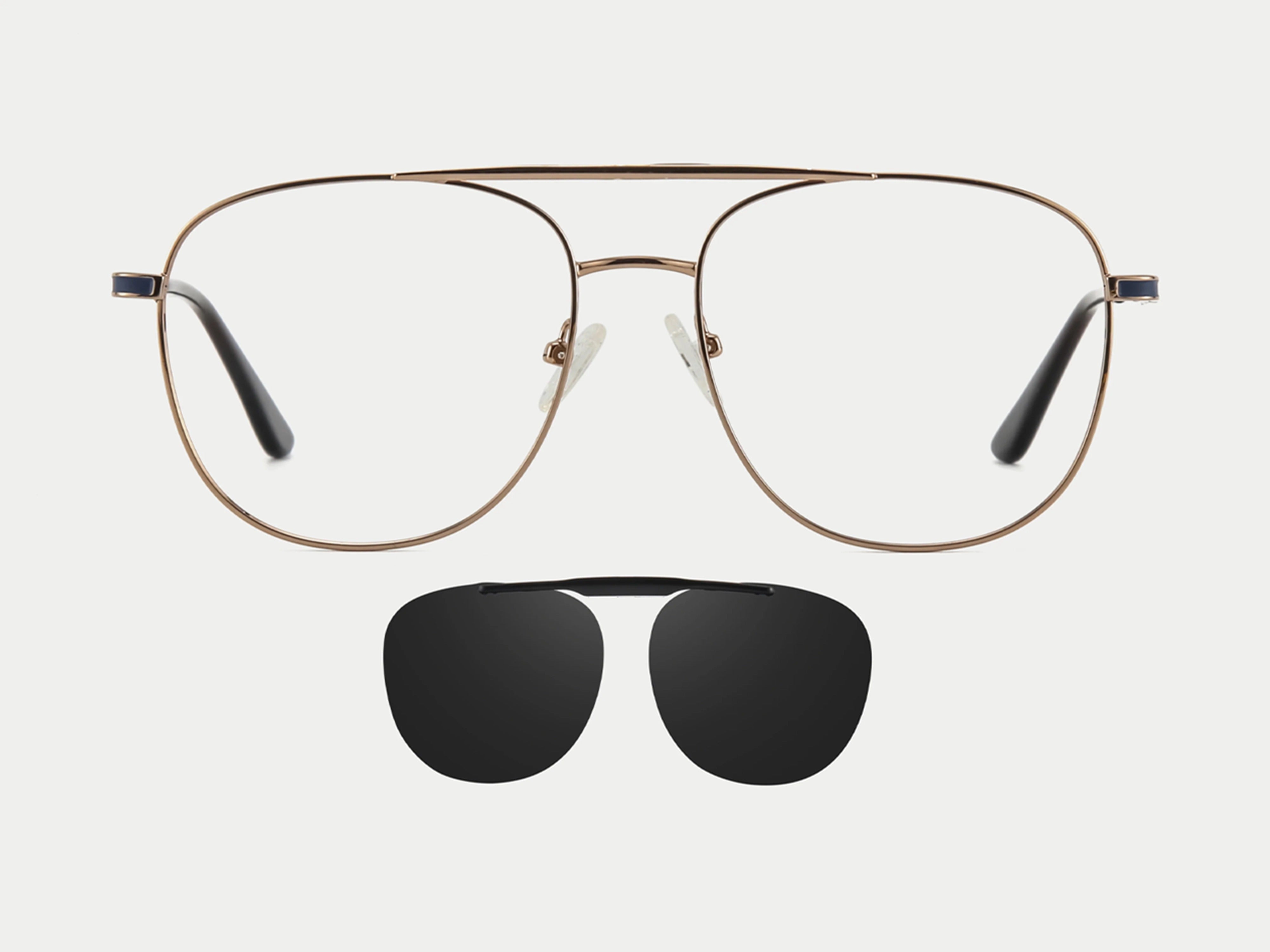 ZanyLen New Metal Flip-up Aviator Magnetic Clip-on Sunglasses