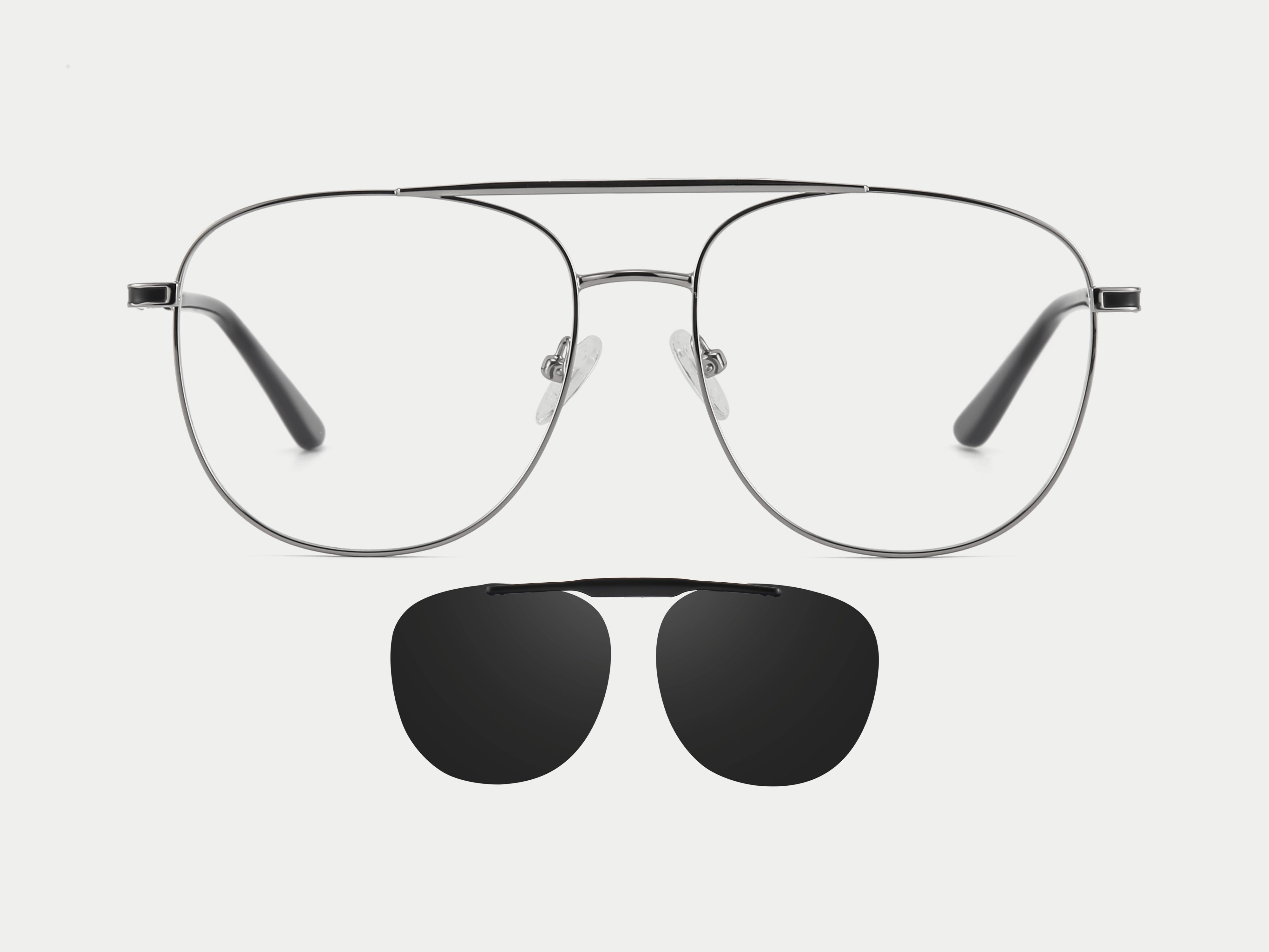 ZanyLen New Metal Flip-up Aviator Magnetic Clip-on Sunglasses