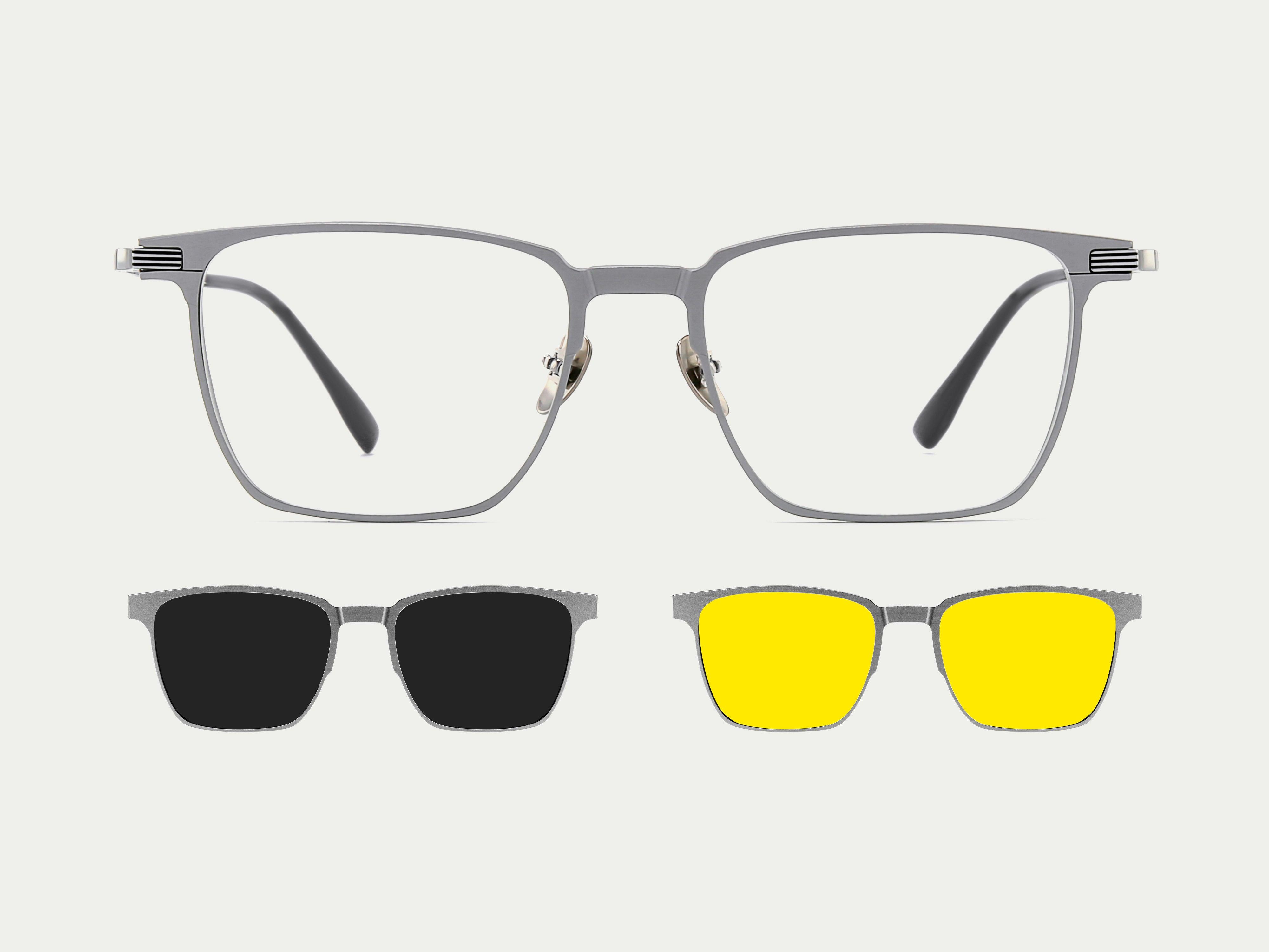 ZanyLen New Arrival Men Magnetic Clip on Sunglasses Rectangle