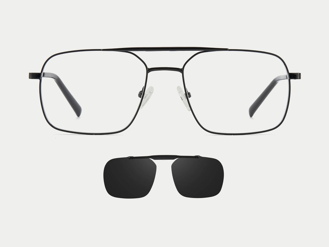 Ronald | Aviator Flip-up Magnetic Clip-on Eyeglasses Sunglasses | ZanyLen
