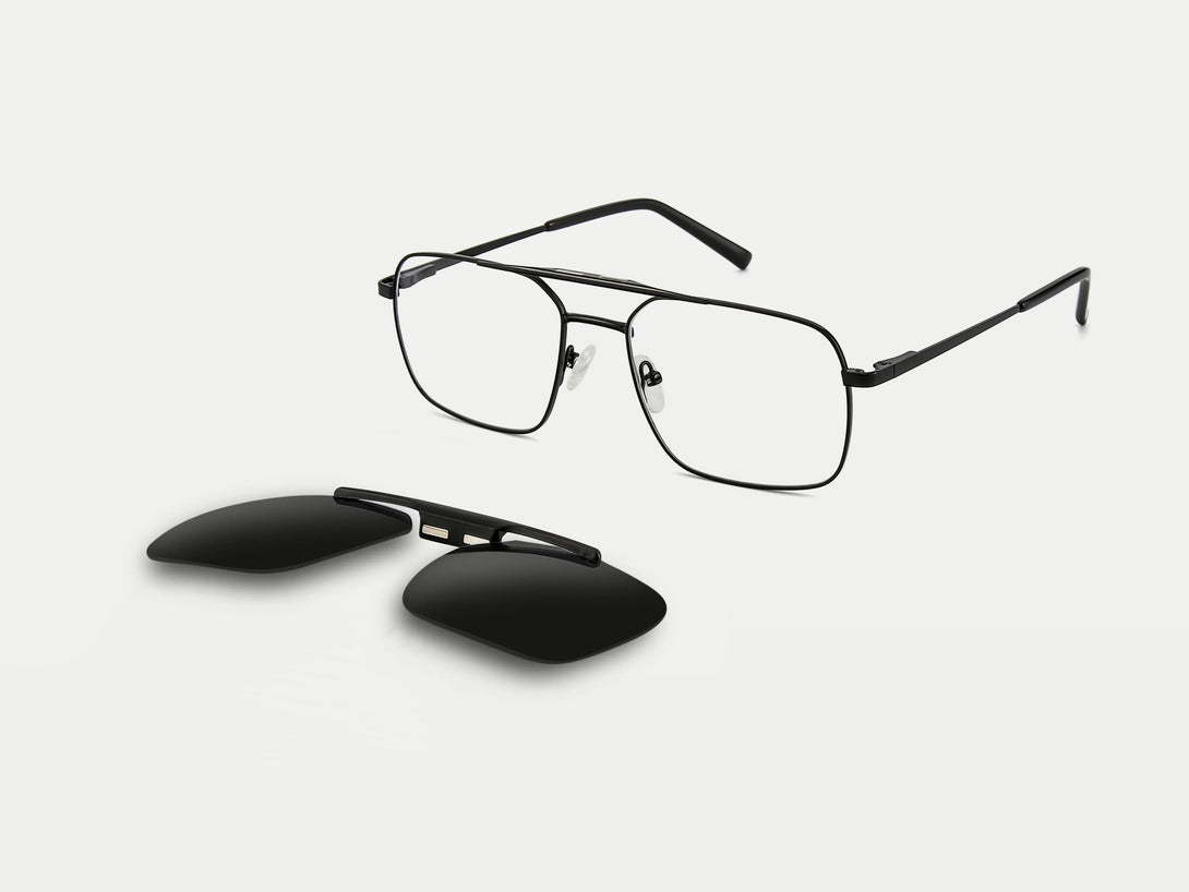 Ronald | Aviator Flip-up Magnetic Clip-on Eyeglasses Sunglasses | ZanyLen