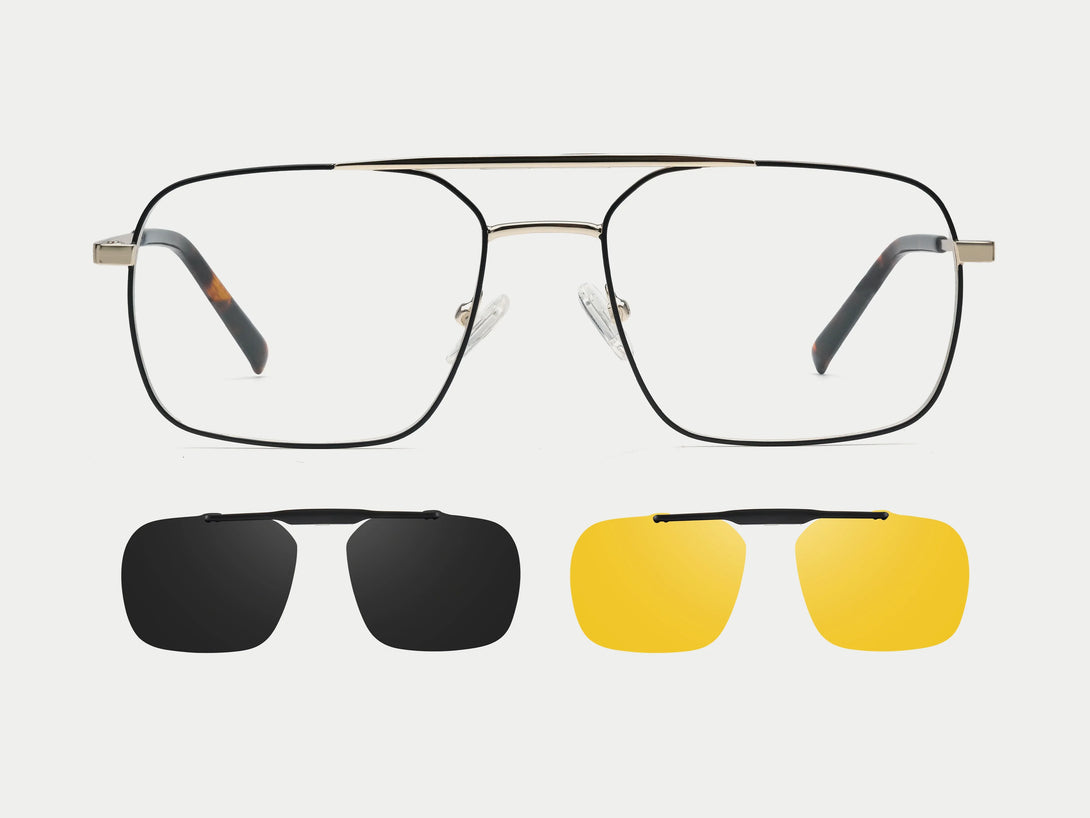 ZanyLen New Ronald Metal Flip-up Aviator Magnetic Clip-on