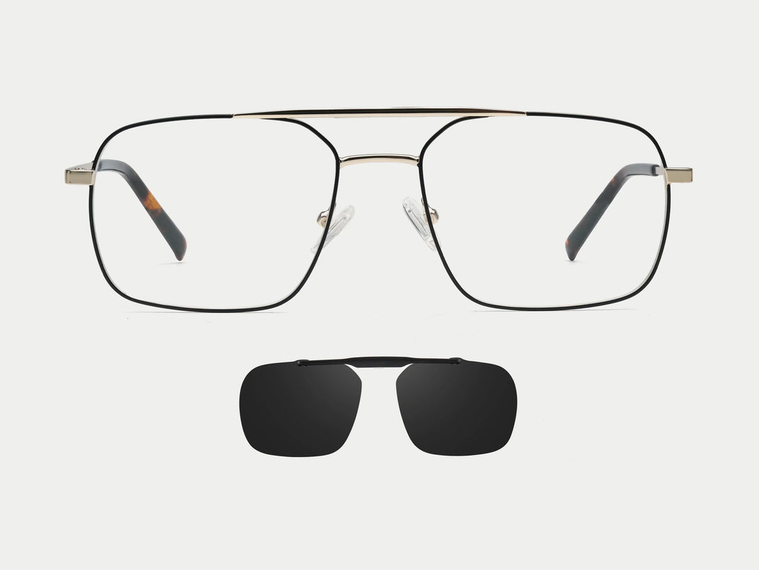 Ronald | Aviator Flip-up Magnetic Clip-on Eyeglasses Sunglasses | ZanyLen