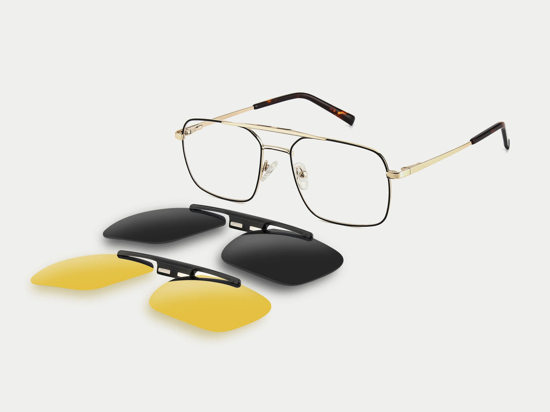 ZanyLen New Ronald Metal Flip-up Aviator Magnetic Clip-on