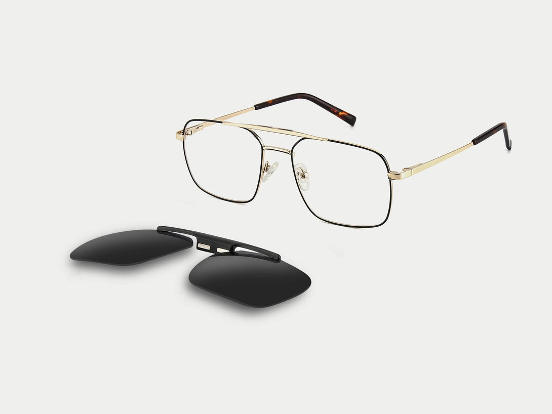 Ronald | Aviator Flip-up Magnetic Clip-on Eyeglasses Sunglasses | ZanyLen