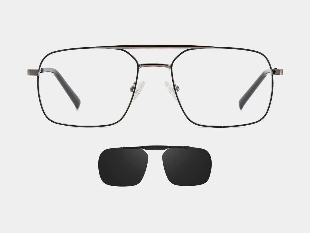 Ronald | Aviator Flip-up Magnetic Clip-on Eyeglasses Sunglasses | ZanyLen