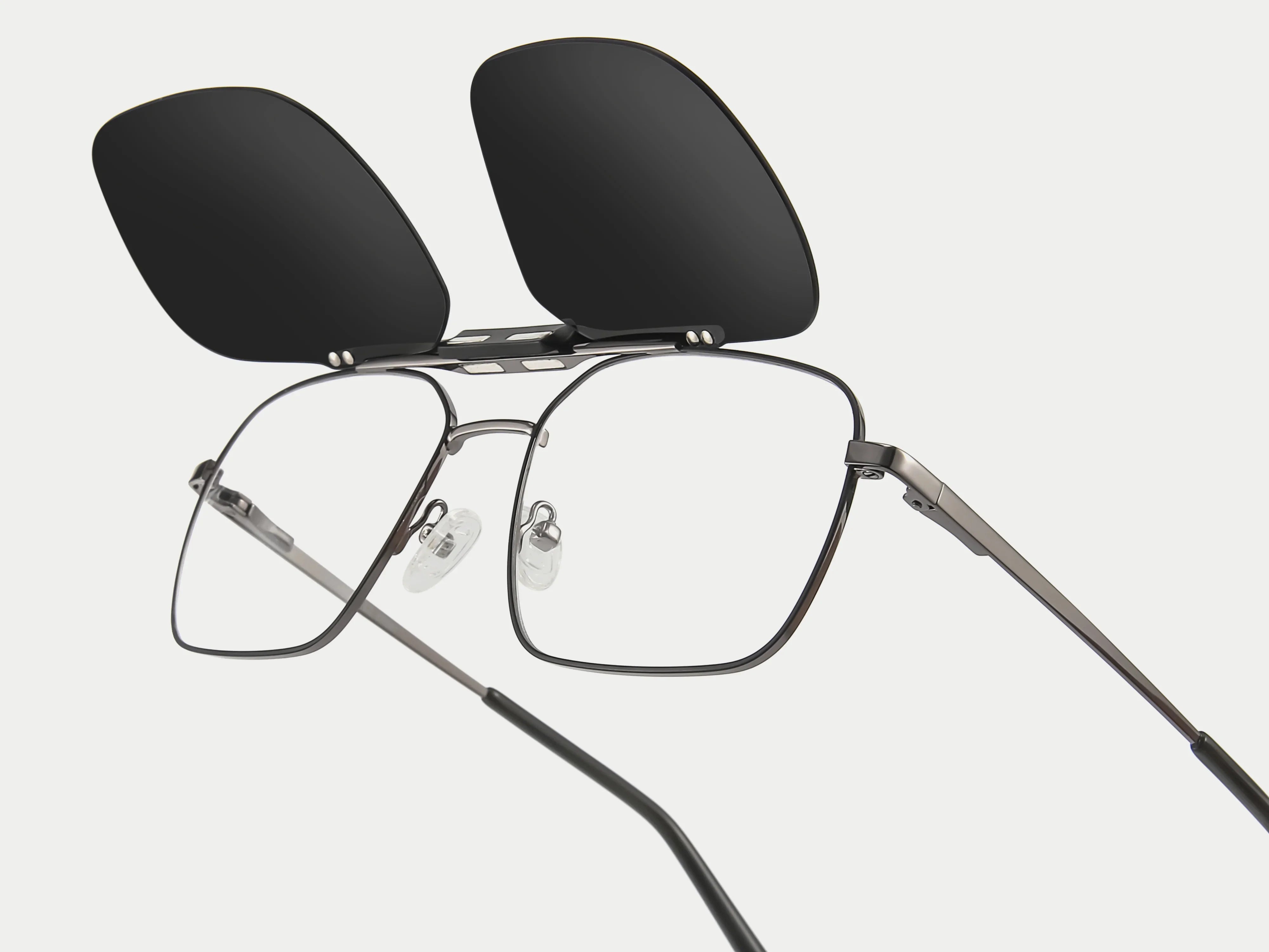 ZanyLen New Ronald Metal Flip-up Aviator Magnetic Clip-on