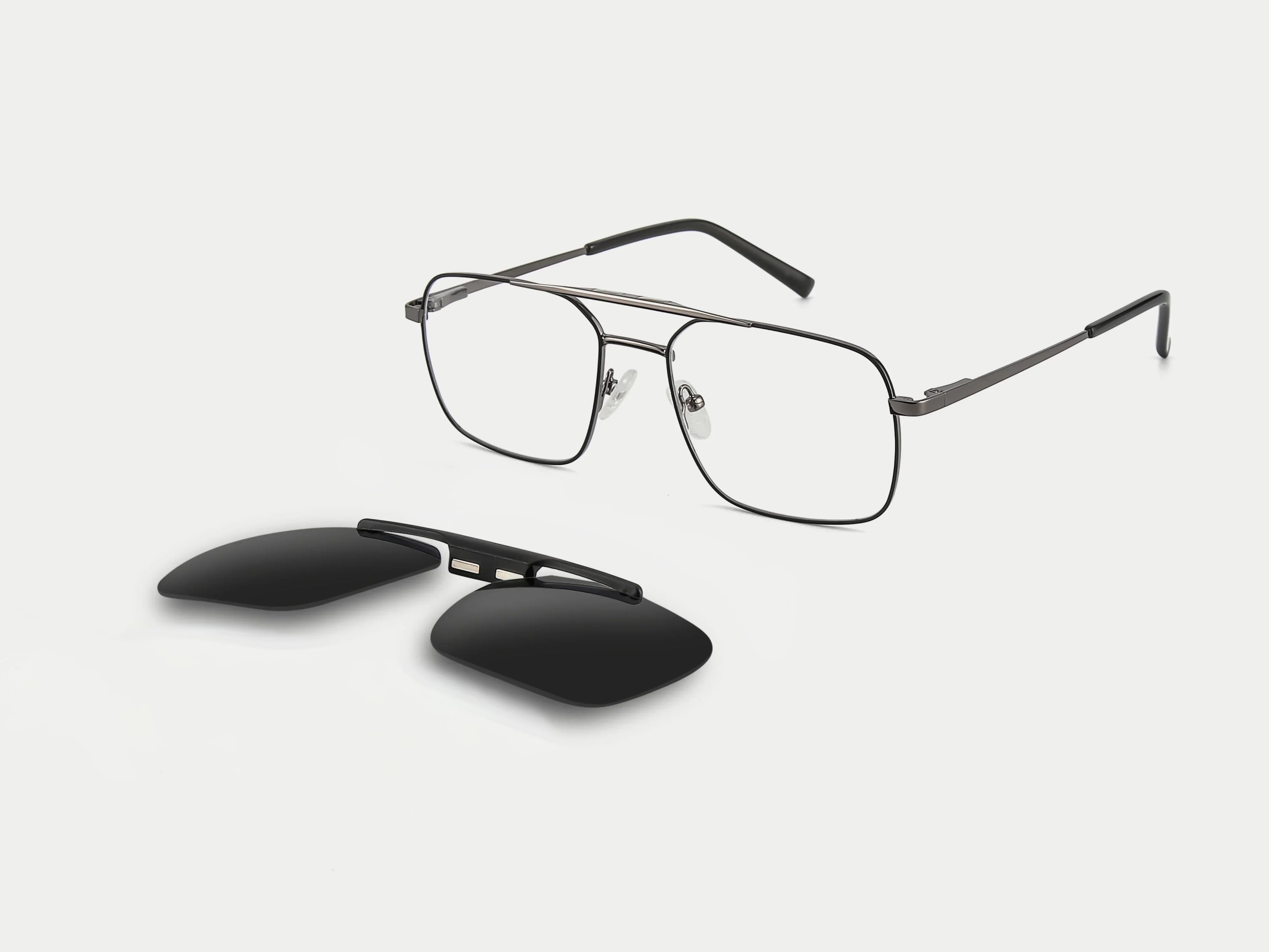 ZanyLen New Ronald Metal Flip-up Aviator Magnetic Clip-on