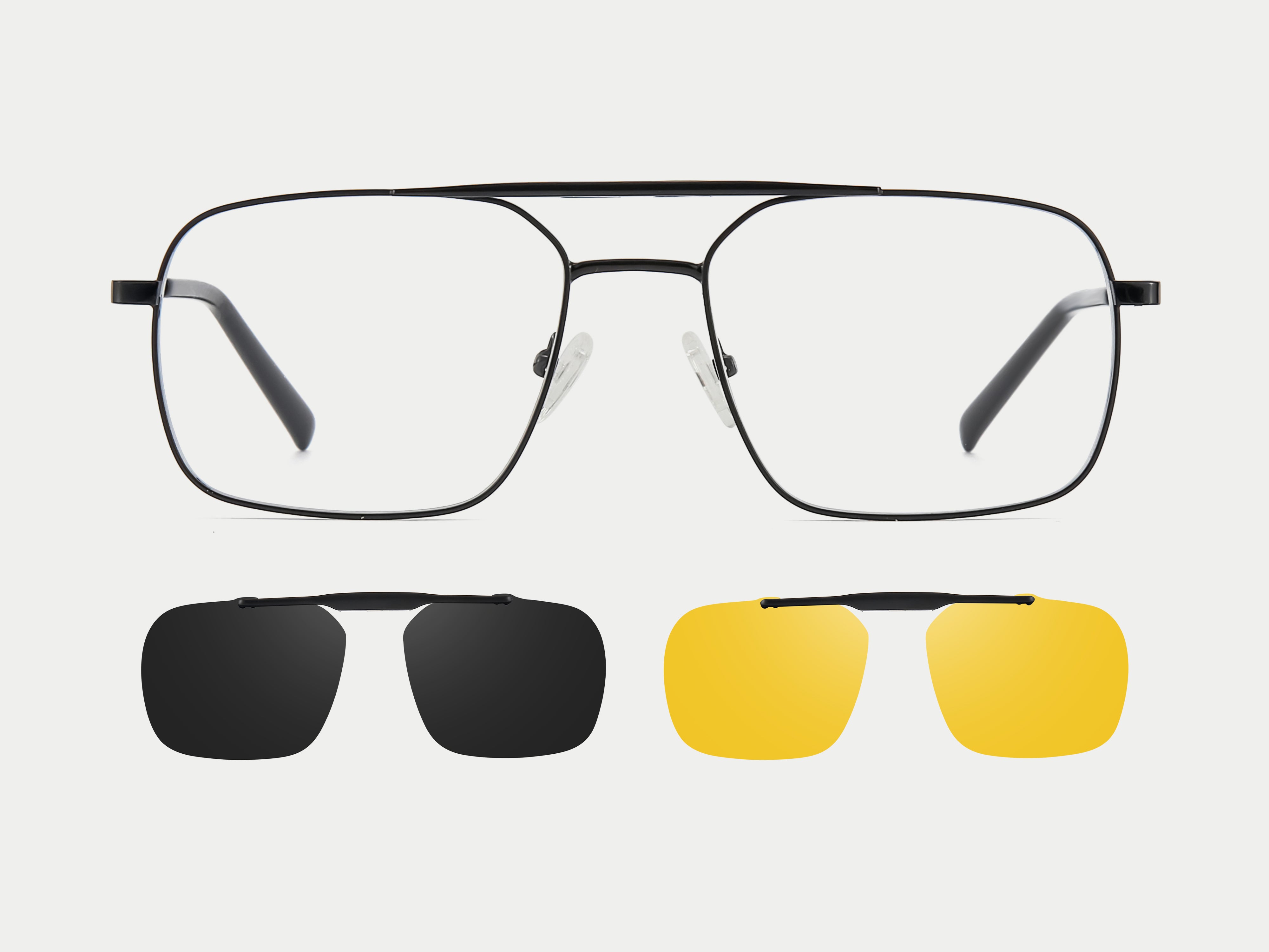 ZanyLen New Ronald Metal Flip-up Aviator Magnetic Clip-on