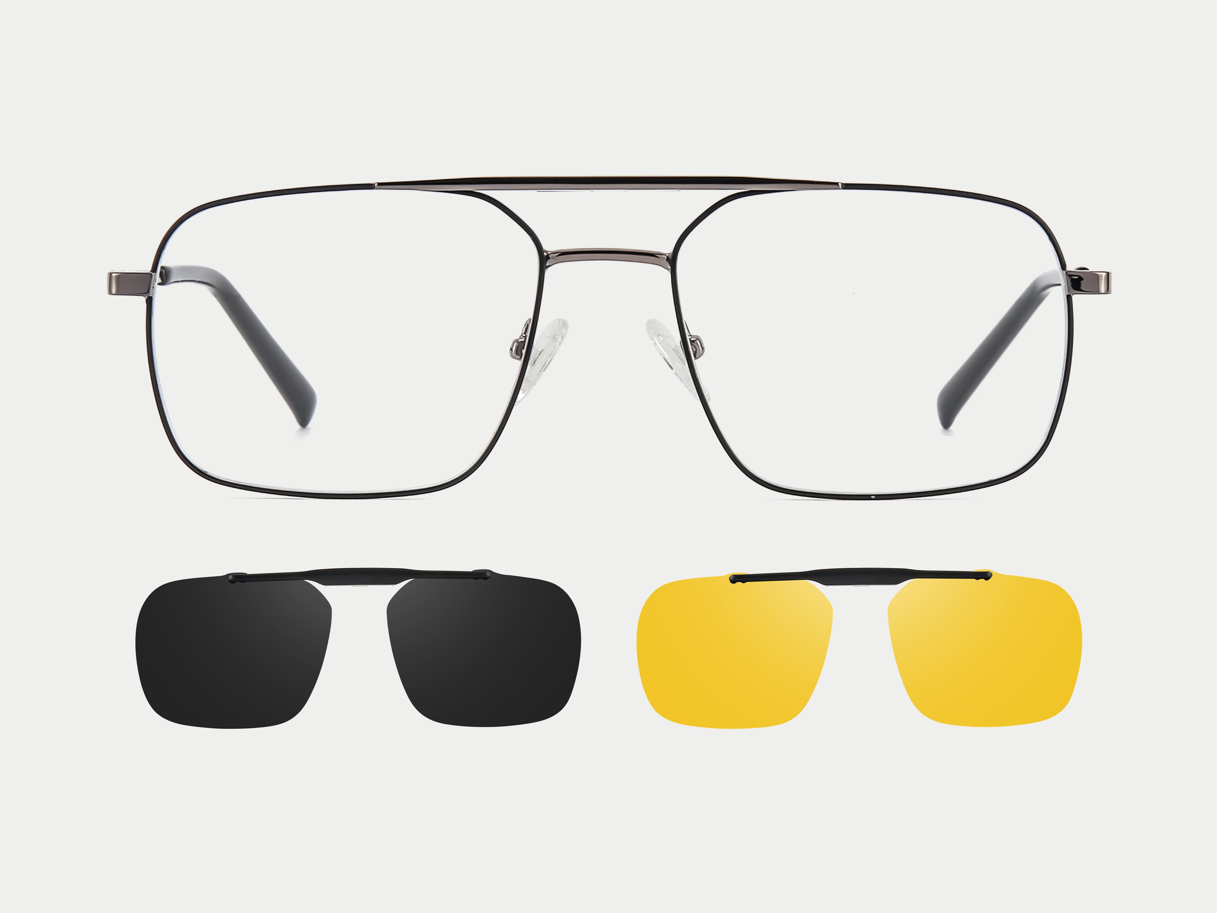 ZanyLen New Ronald Metal Flip-up Aviator Magnetic Clip-on