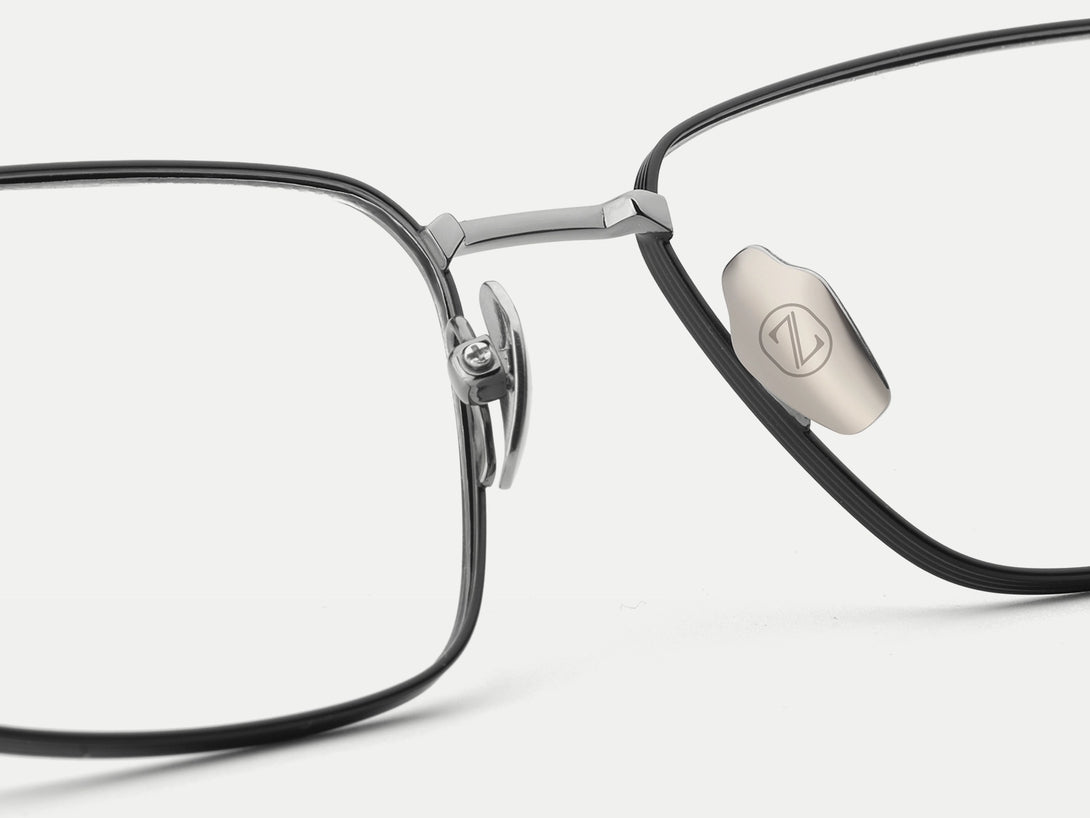 Steven | Hypoallergenic Titanium Rectangular Magnetic Clip-on Eyeglasses Sunglasses