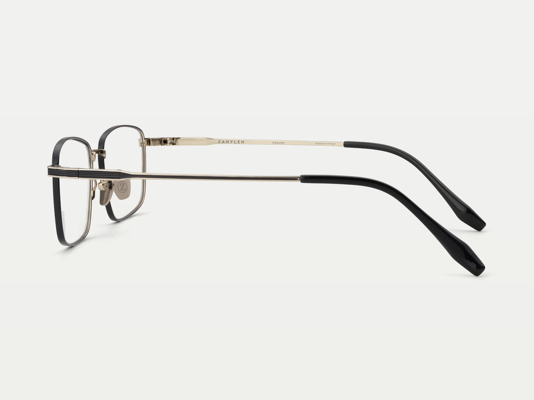 Steven | Hypoallergenic Titanium Rectangular Magnetic Clip-on Eyeglasses Sunglasses