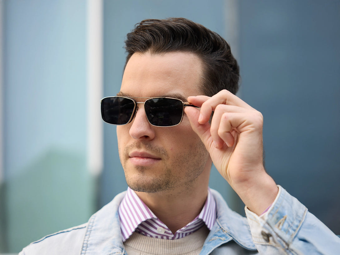 Steven | Hypoallergenic Titanium Rectangular Magnetic Clip-on Eyeglasses Sunglasses