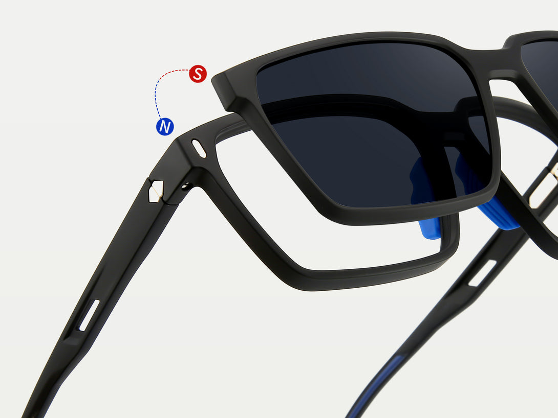 Tate | Magnetic Sporty Clip-on Eyeglasses Sunglasses | ZanyLen New
