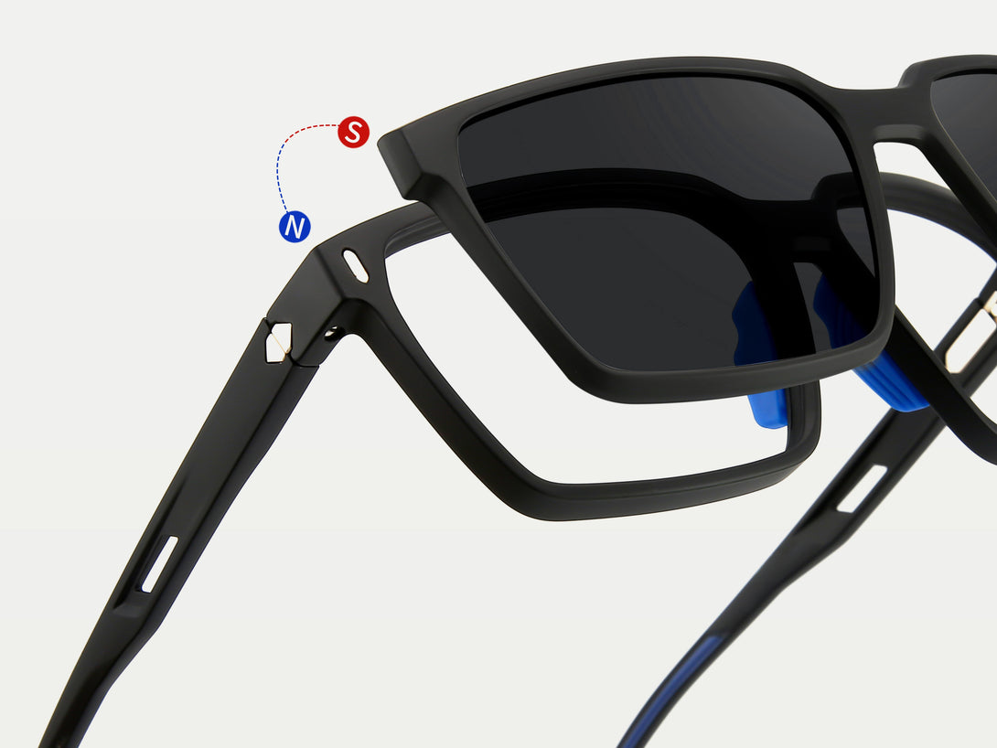 Tate | Magnetic Sporty Clip-on Eyeglasses Sunglasses | ZanyLen New