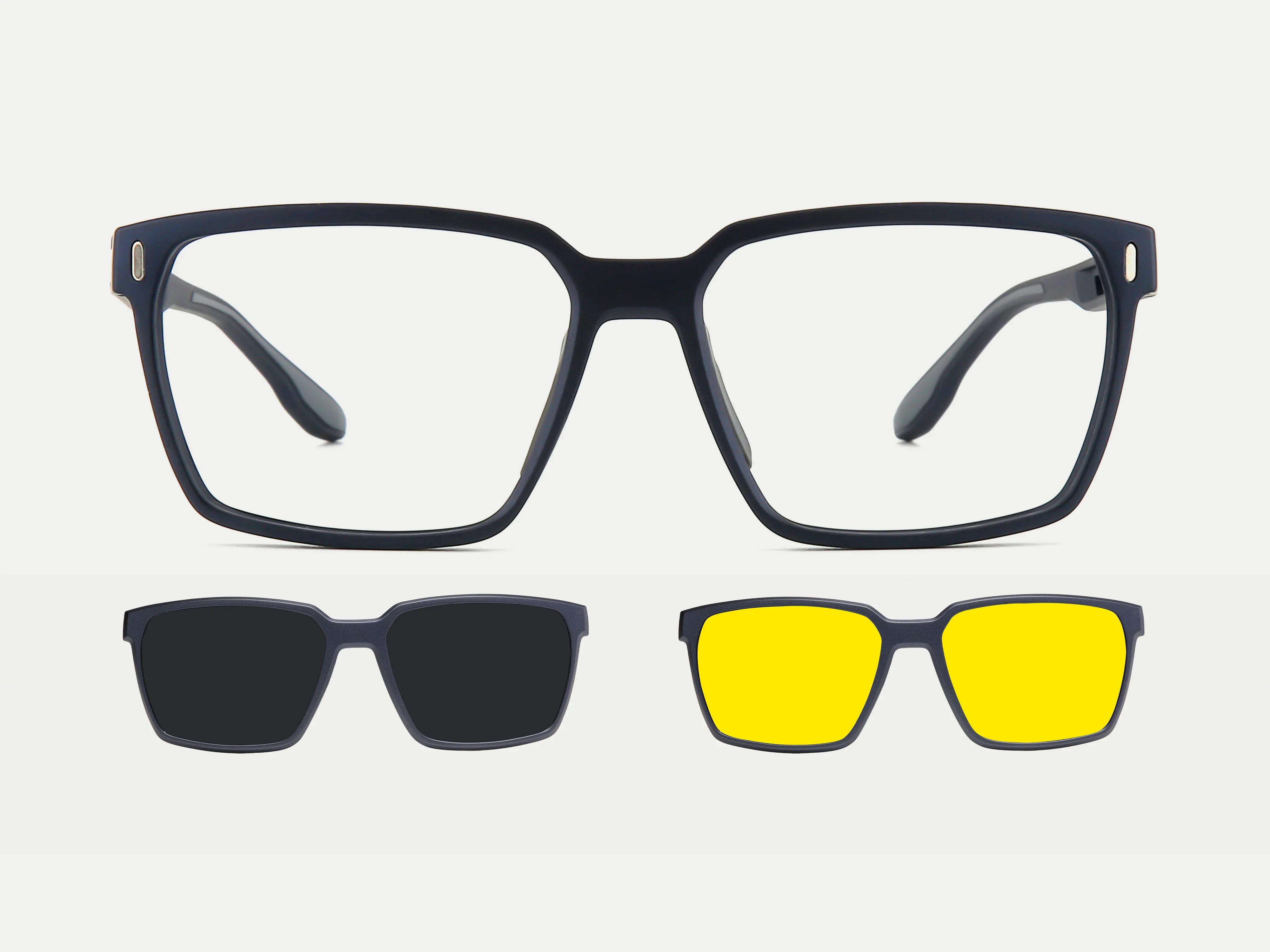 ZanyLen TR90 Rectangle Sporty Magnetic Clip-on Eyeglasses