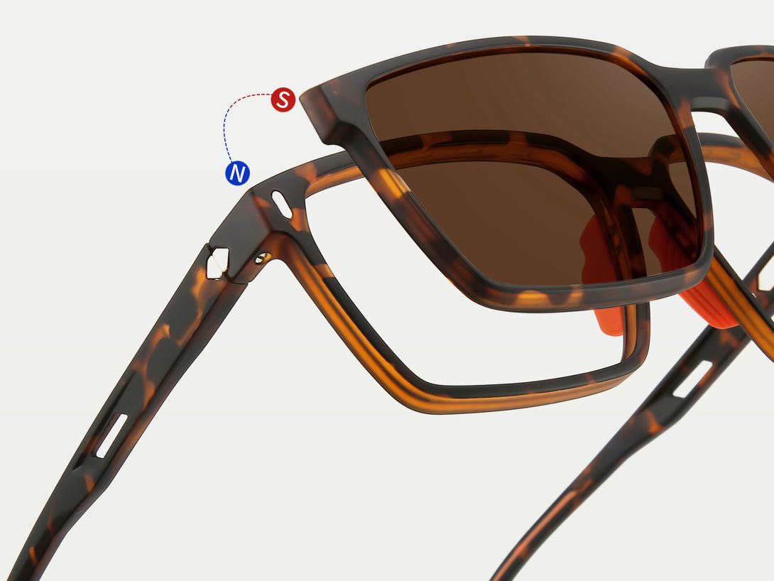 Tate | Magnetic Sporty Clip-on Eyeglasses Sunglasses | ZanyLen New