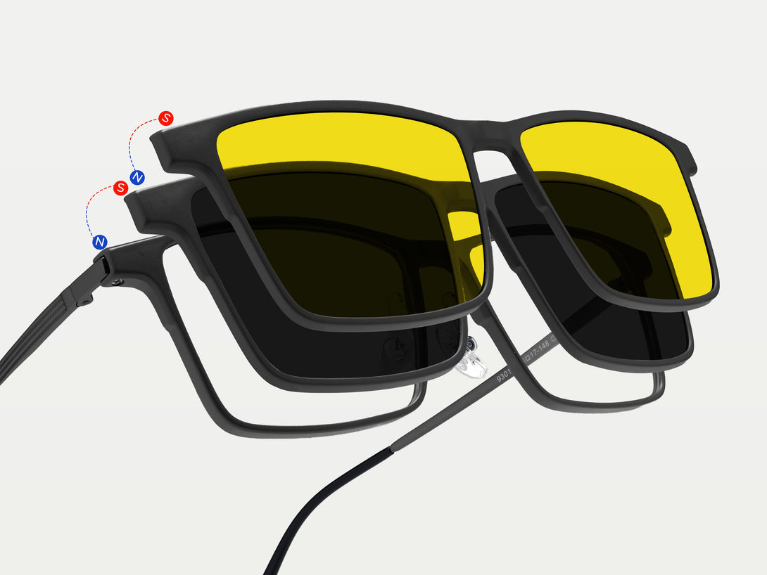Terrance | Flexible Lightweight Magnetic Clip-on Eyeglasses Sunglasses | ZanyLen