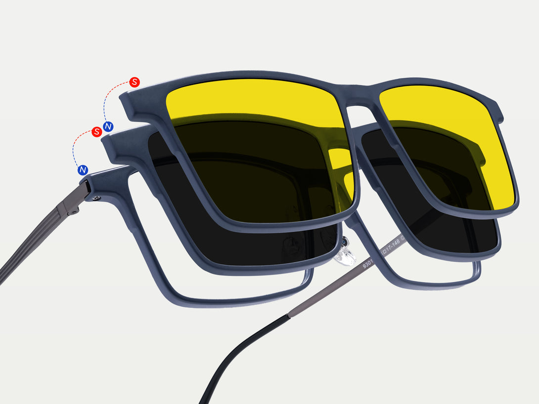 Terrance | Flexible Lightweight Magnetic Clip-on Eyeglasses Sunglasses | ZanyLen