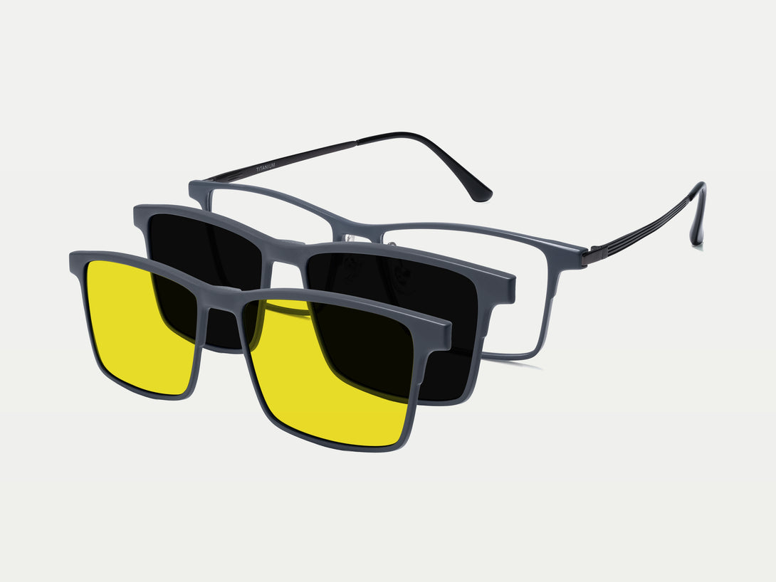 Terrance | Flexible Lightweight Magnetic Clip-on Eyeglasses Sunglasses | ZanyLen