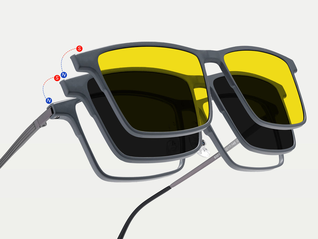 Terrance | Flexible Lightweight Magnetic Clip-on Eyeglasses Sunglasses | ZanyLen