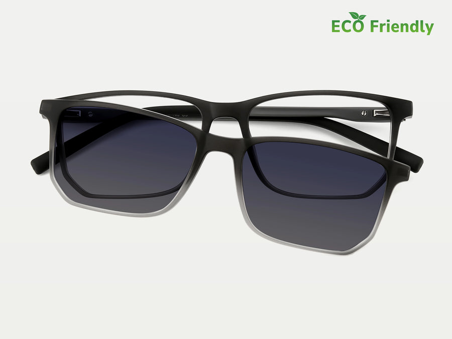 ZanyLen Eco-friendly TR Rectangle Magnetic Clip-on Glasses