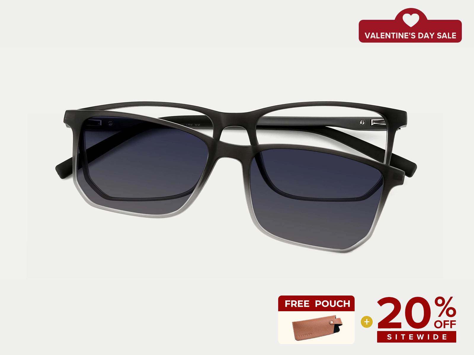 ZanyLen Eco-friendly TR Rectangle Magnetic Clip-on Glasses