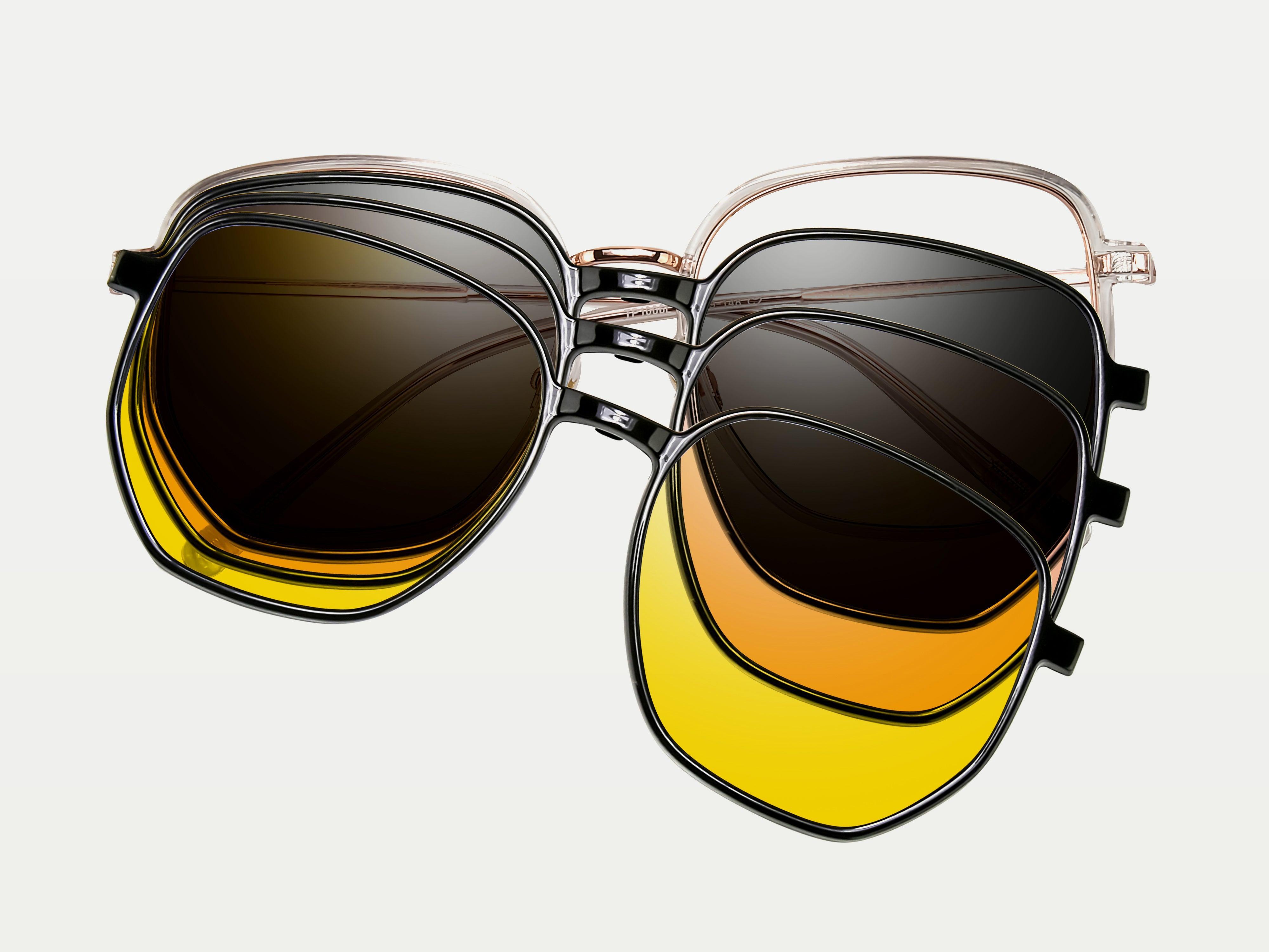 ZanyLen Angela Geometric TR90 Clip-on Magnetic Eyeglasses and