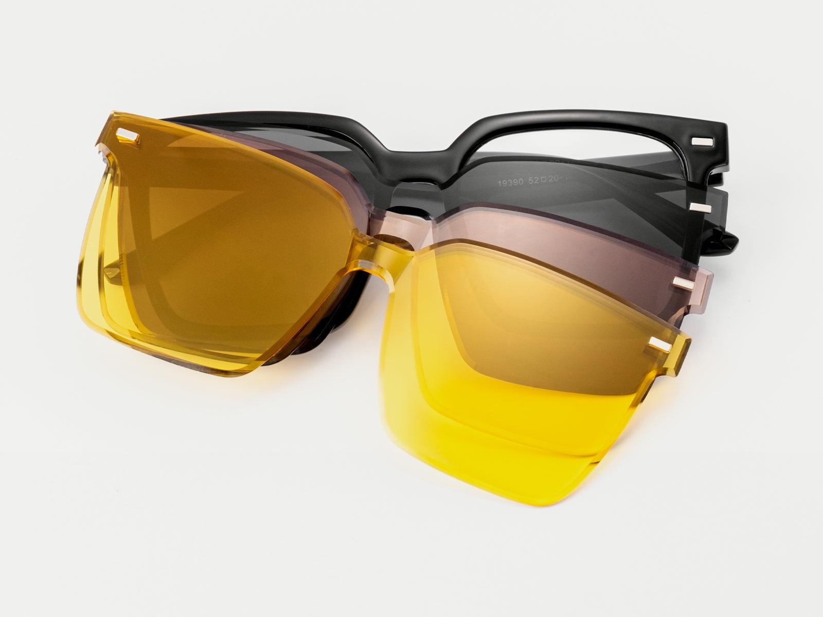 Yellow clip on glasses on sale