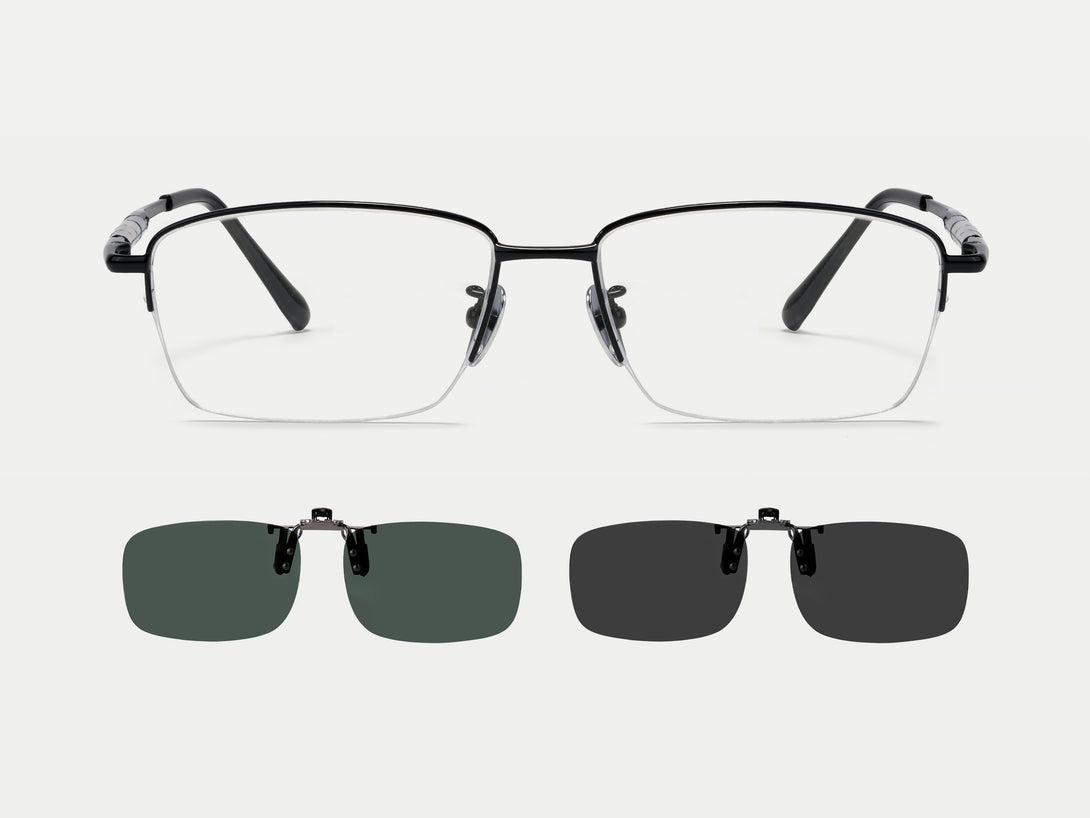 Bill | Semi-rimless Classic Titanium Glasses | ZanyLen 2024 New Arrival