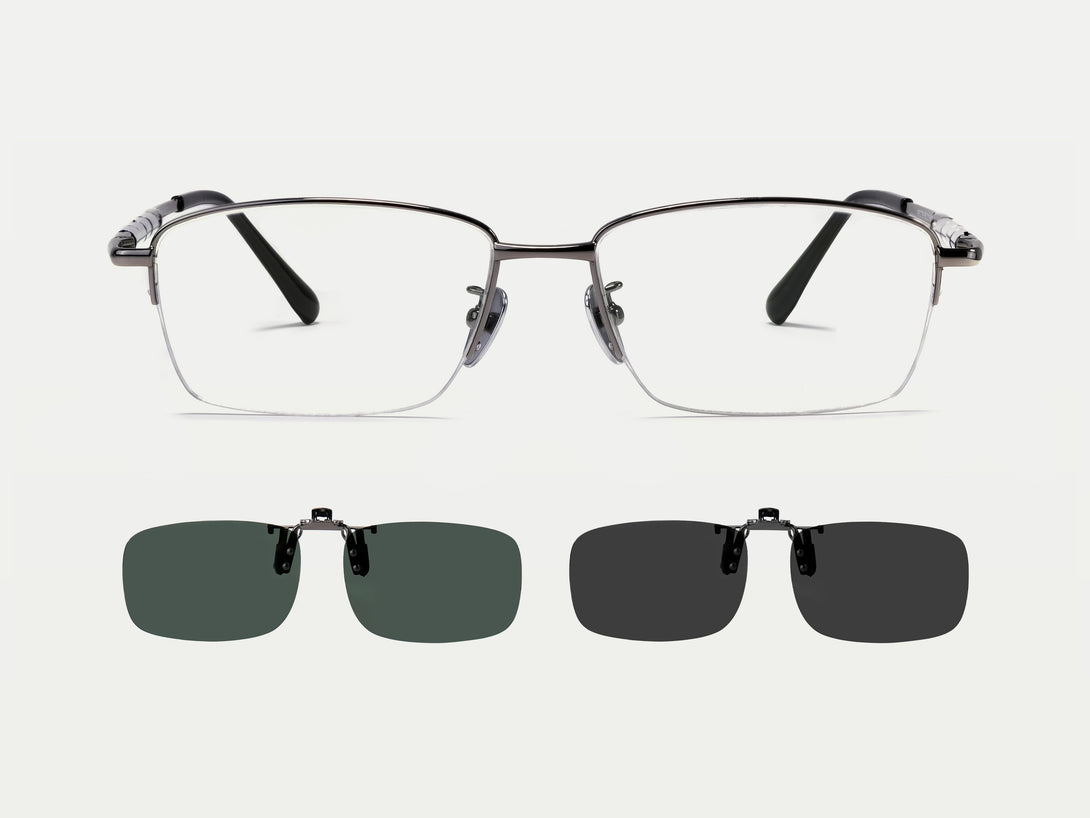 Bill | Semi-rimless Classic Titanium Glasses | ZanyLen 2024 New Arrival