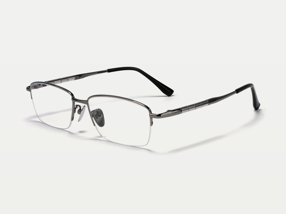 Bill | Semi-rimless Classic Titanium Glasses | ZanyLen 2024 New Arrival