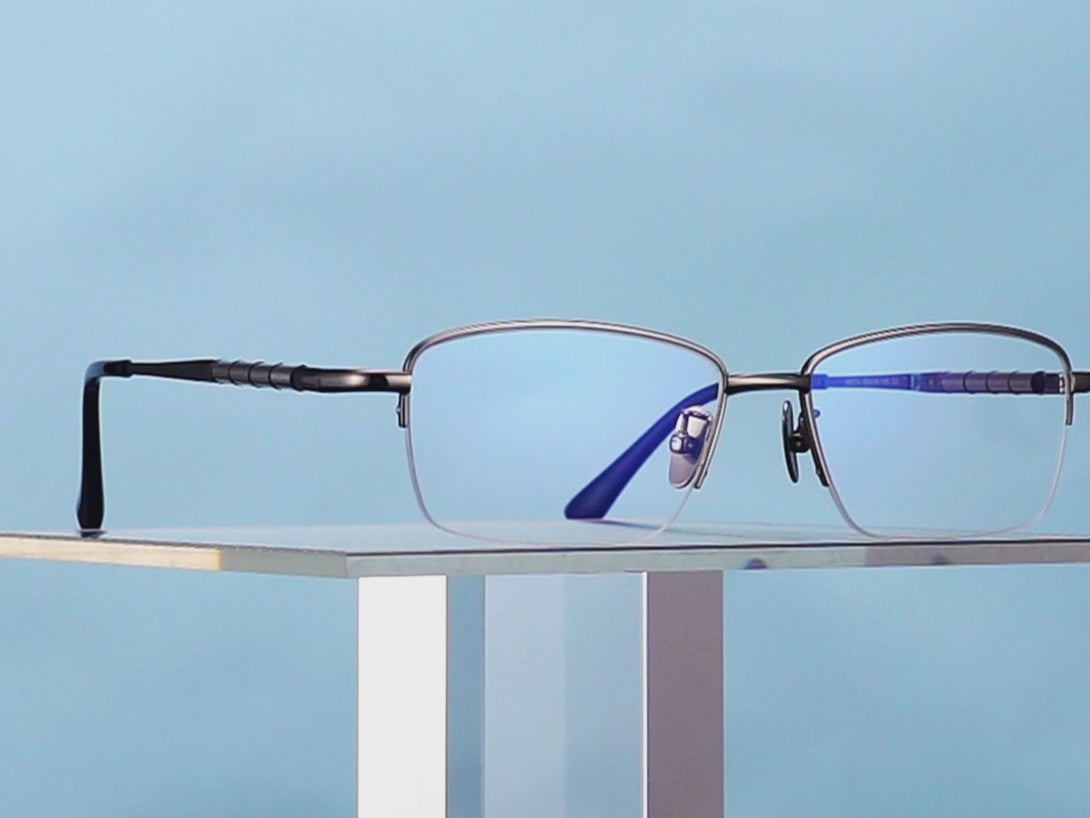 Bill | Semi-rimless Classic Titanium Glasses | ZanyLen 2025 New Arrival