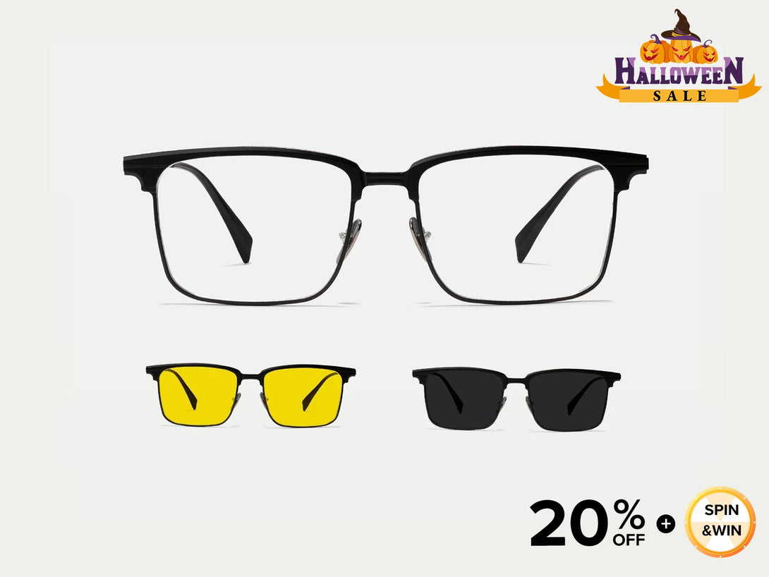 Alan | Titanium Magnetic Clip-on Eyeglasses Sunglasses | ZanyLen Best Sellers