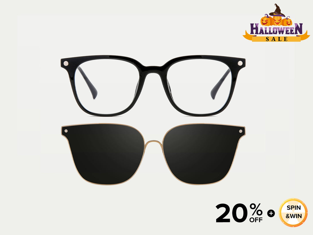 Andie | Square Magnetic Clip-on Eyeglasses Sunglasses | ZanyLen