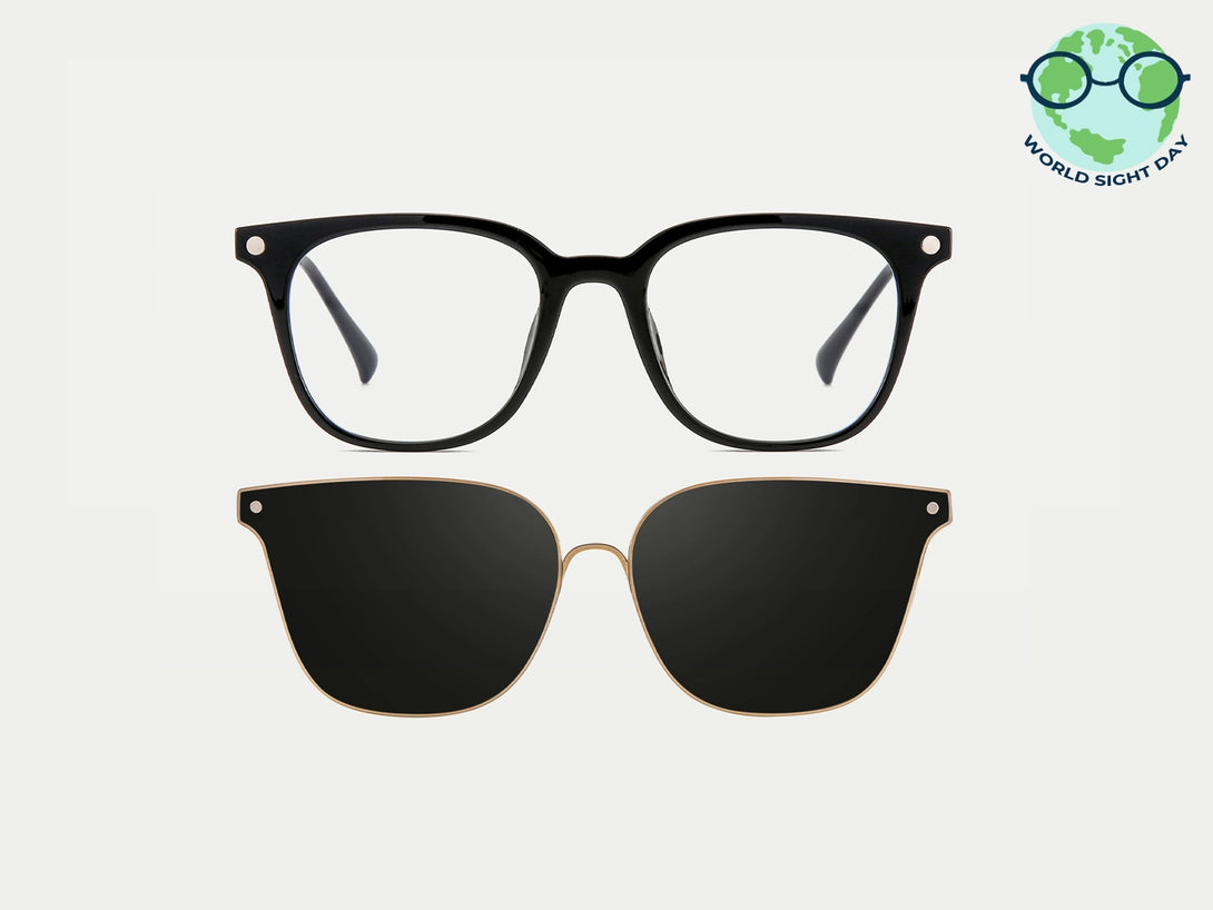 Andie | Square Magnetic Clip-on Eyeglasses Sunglasses | ZanyLen