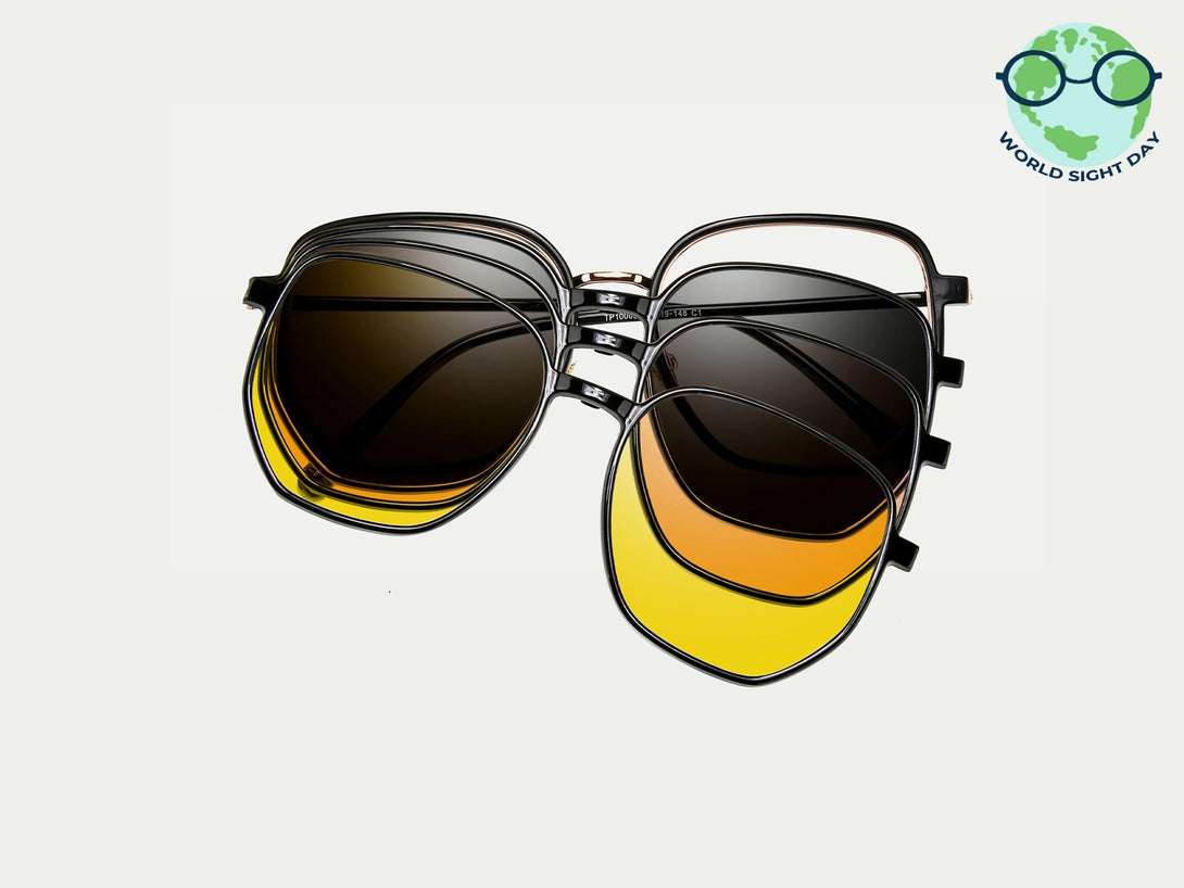 Angela | TR90 Gemometric Magnetic Clip-on Eyeglasses Sunglasses | ZanyLen