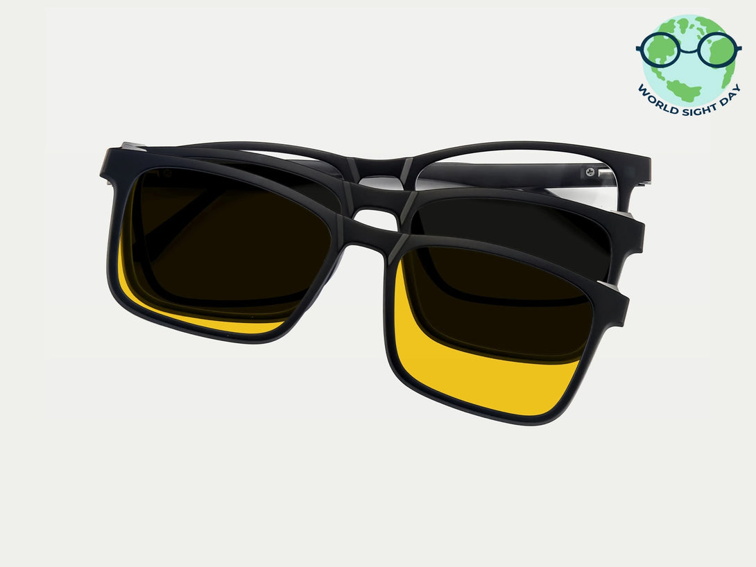 Brown | Magnetic Flip-up Clip-on Eyeglasses Sunglasses | ZanyLen 2025 New Arrivals
